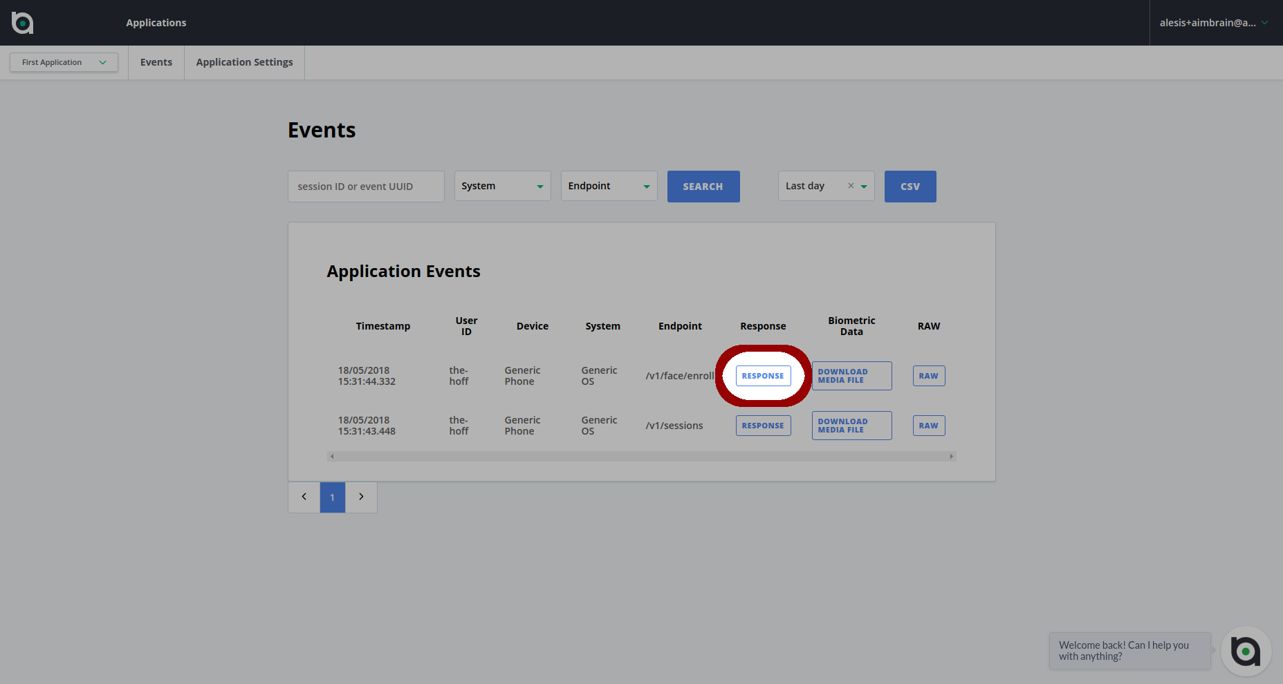View Enrollment Events the Dashboard